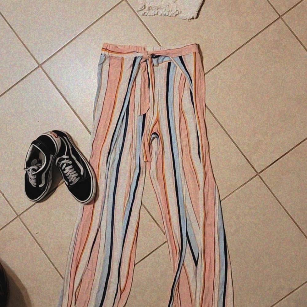 Forever 21 striped beach cover up with slits on each leg